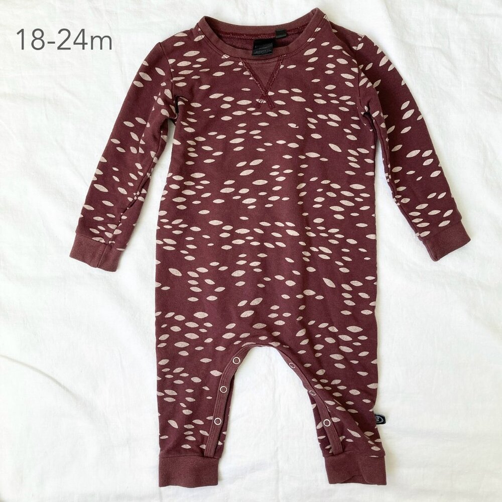 💙2/$25 Wooly Doodle 18-24 Months Toddler Maroon Dots Romper Jumpsuit